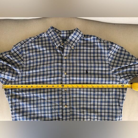 Ralph Lauren Navy and White Plaid Casual Shirt - Picture 4 of 6